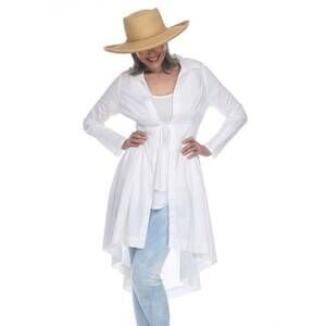 NEW ONE ESSENCE victoria knit pleated duster in white